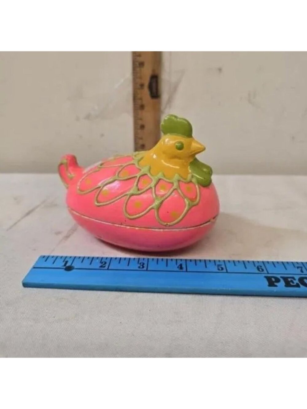Vintage Papier Mâché Hen on Nest Trinket Box Japan - Picture 2 of 4